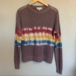 Knox Rose Open Weave Sweater Size XS Tie-Dye Cotton NWT